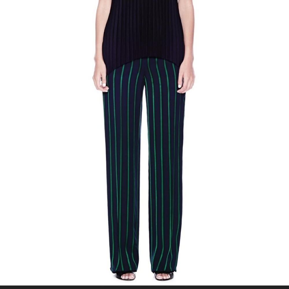NWOT Theory Wide Leg Navy Blue&Green Pallazzo Pant